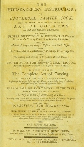 The housekeeper's instructor; or, universal family cook