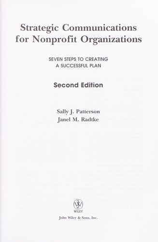Strategic communications for nonprofit organizations