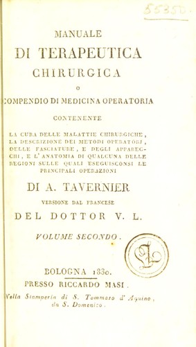 Manuale di terapeutica chirurgica, o compendio di medicina operatoria ...