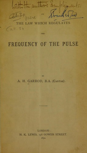 On the law which regulates the frequency of the pulse
