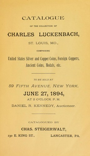 Catalogue of the collection of Charles Luckenbach ...
