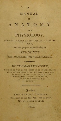 A manual of anatomy and physiology
