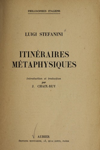 Itin©♭raires m©♭taphysiques