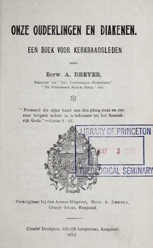 Onze ouderlingen en diakenen