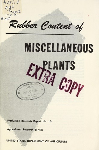 Rubber content of miscellaneous plants