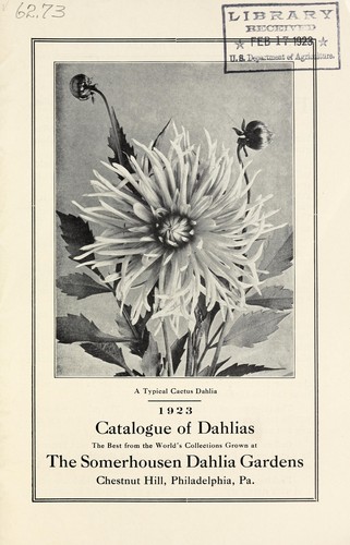 1923 catalogue of dahlias