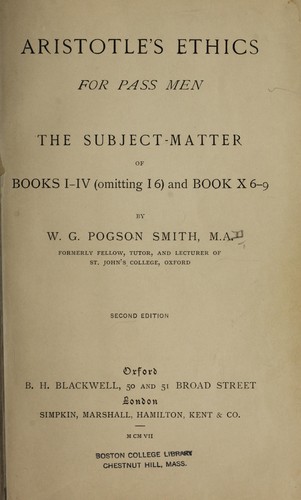 Aristotle's Ethics for pass men
