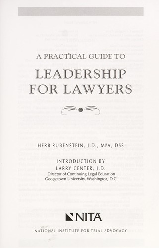 A practical guide to leadership for lawyers