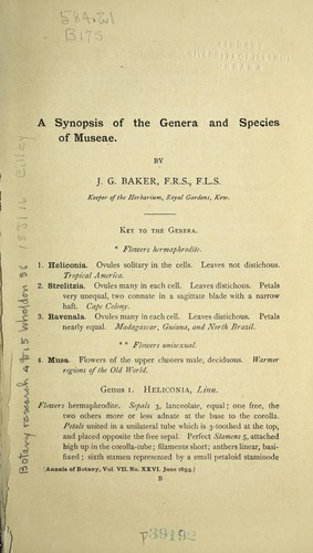 A synopsis of the genera and species of museae