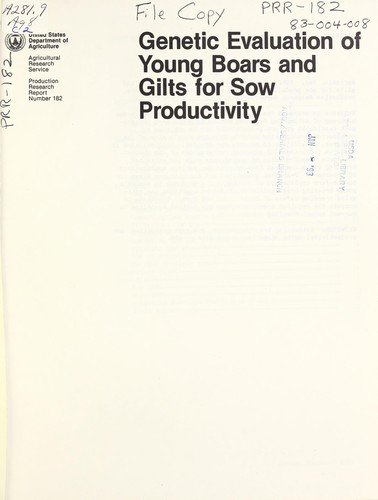 Genetic evaluation of young boars and gilts of sow productivity