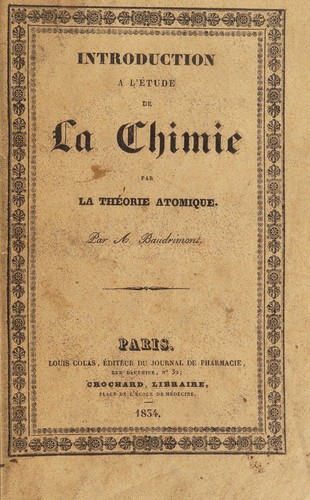 Introduction ©  l'©♭tude de la chimie par la th©♭orie atomique