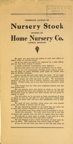 Condensed catalog of nursery stock