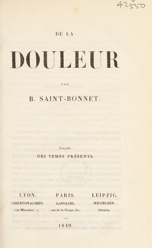 De la douleur ... Pr©♭c©♭d©♭: Des temps presents