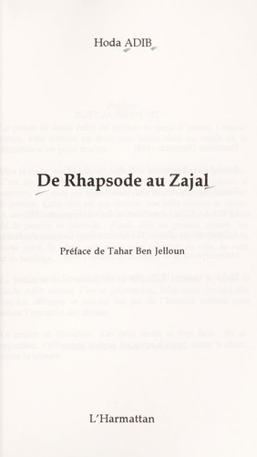 De rhapsode au zajal