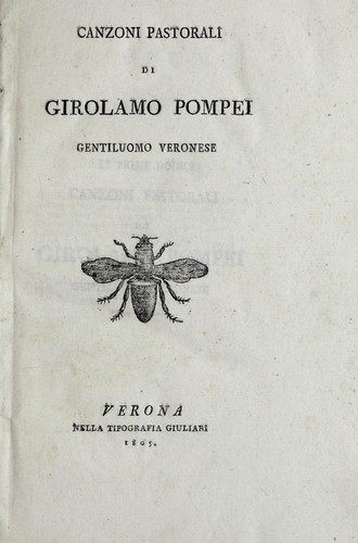 Canzoni pastorali di Girolamo Pompei, gentiluomo Veronese