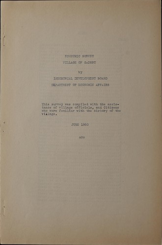 Economic survey, village of Gadsby