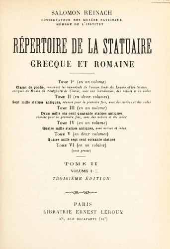 R©♭pertoire de la statuaire grecque et romaine