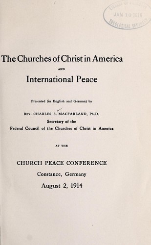 The Churches of Christ in America and international peace