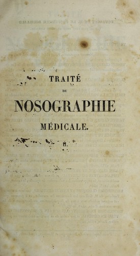 Trait©♭ de nosographie m©♭dicale
