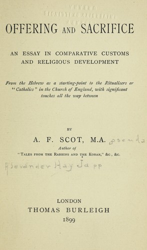 Offering and sacrafice