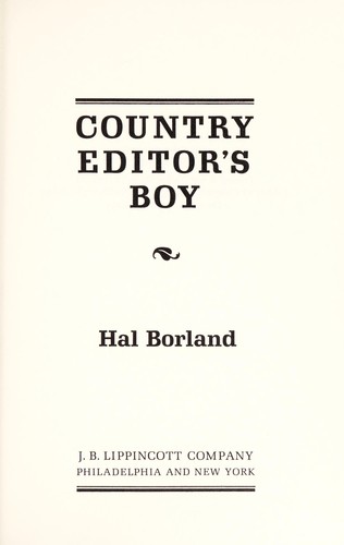 Country editor's boy