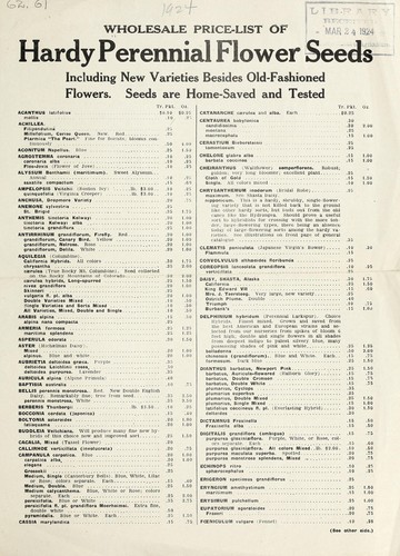 Wholesale price-list of hardy perennials flower seeds