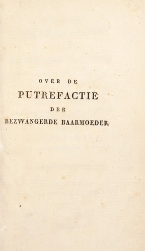 Over de putrefactie der bezwangerde baarmoeder
