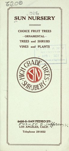 Choice fruit trees, ornamental trees and shrubs, vines and plants