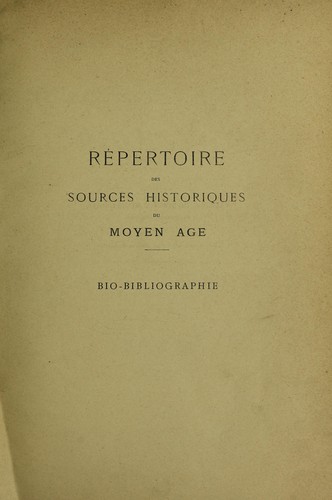 R©♭pertoire des sources historiques du moyen ©Øge