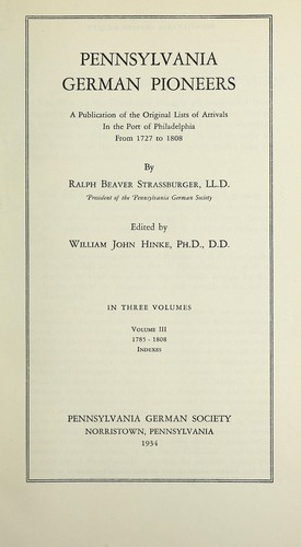 Pennsylvania German pioneers
