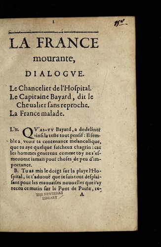 La France mourante, dialogve