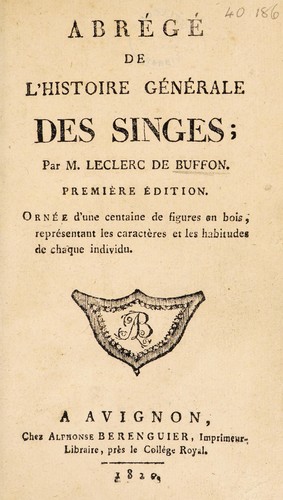 Abr©♭g©♭ de l'histoire g©♭n©♭rale des singes ...