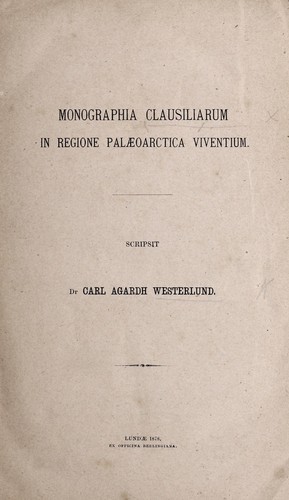 Monographia clausiliarum in regione palaeoarctica viventium