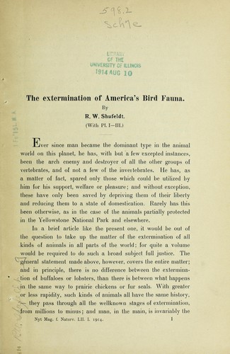The extermination of America's bird fauna