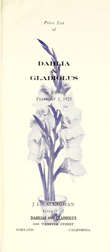 Price list of dahlia and gladiolus in effect February 1, 1925
