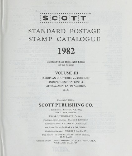 1982 Scott Stp Cat V1