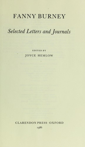 Fanny Burney, selected letters and journals