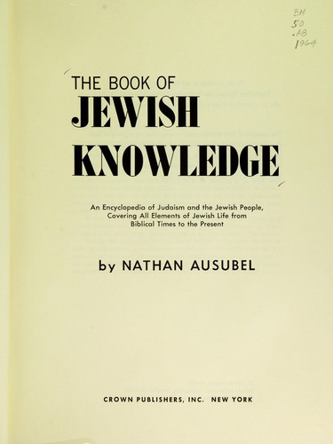 BOOK OF JEWISH KNOWLEDGE