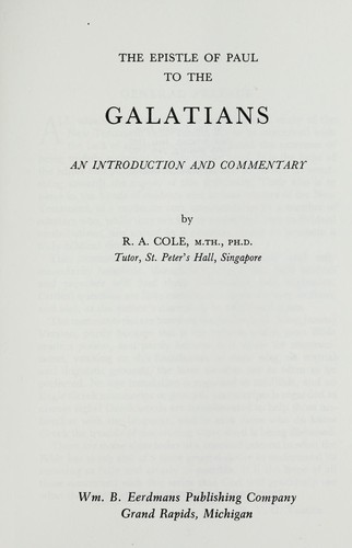 The Epistle of Paul to the Galatians