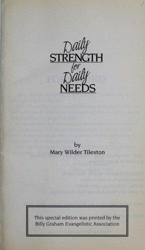 Daily strength for daily needs