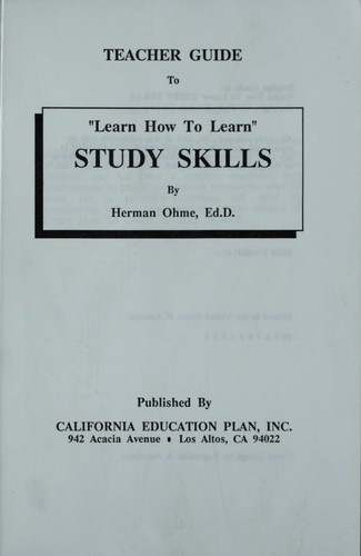 Teacher guide to "Learn how to learn" study skills