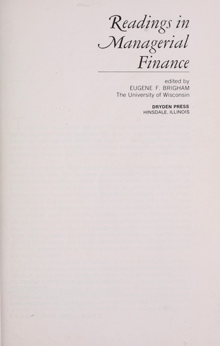 Readings in managerial finance