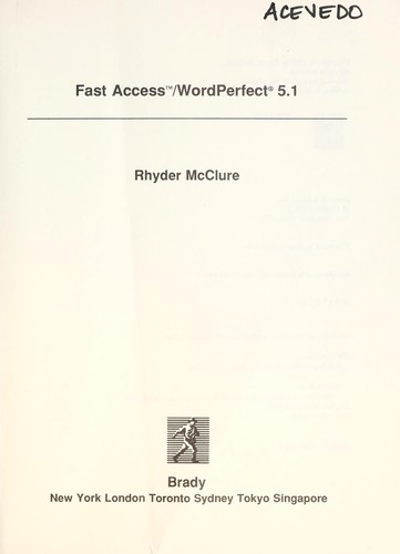 Fast Access/Wordperfect 5.1