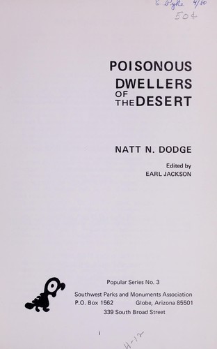 Poisonous dwellers of the desert
