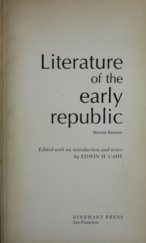 Literature of the early Republic