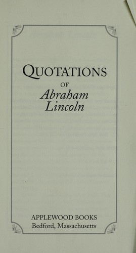 Quotations of Abraham Lincoln