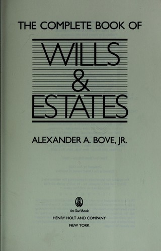 The complete book of wills & estates