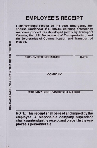 Emergnecy Response Guidebook 2008