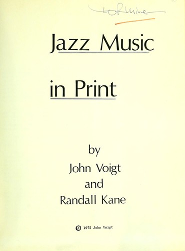 Jazz music in print