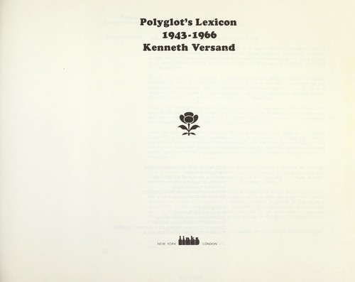 Polyglot's lexicon, 1943-1966